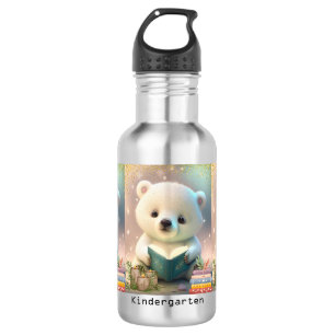 Cute Polar Bear Books Kids School Kindergarten  532 Ml Water Bottle