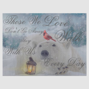 Cute Polar Bear Cardinal Bird Winter Christmas Tissue Paper
