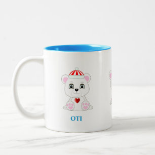 Cute Polar Bear Cartoon Two-Tone Coffee Mug