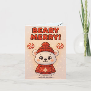 Cute Polar Bear Christmas Card