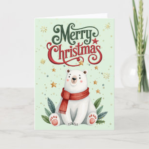 Cute Polar Bear Christmas Card