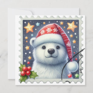 Cute Polar Bear Christmas Card – Holiday Greeting 