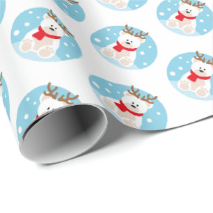 Cute Polar Bear Christmas Holiday Wrapping Paper