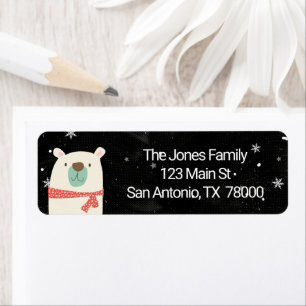 Cute Polar Bear Christmas Return Address