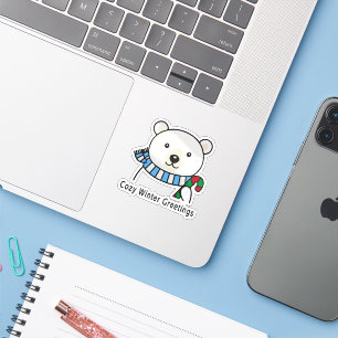 Cute Polar Bear "Cosy Winter Greetings" Kawaii
