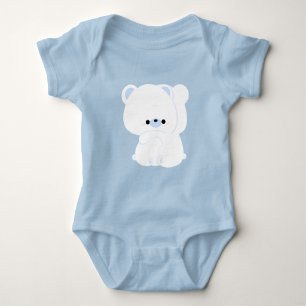 Cute Polar Bear Couple Baby Bodysuit