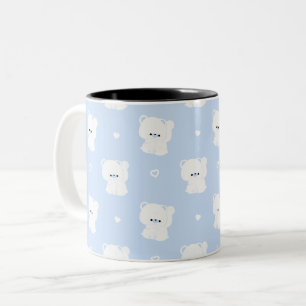 Cute Polar Bear Couple Two-Tone Coffee Mug