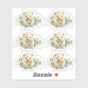 Cute Polar Bear Cub Custom-Cut Vinyl Sticker