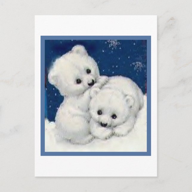 Cute Polar Bear Cubs Postcard (Front)