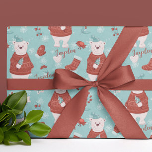 Cute Polar Bear Customisable Wrapping Paper