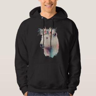Cute Polar Bear Flower Crown Animal Hoodie