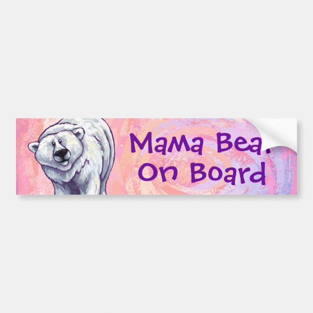 Cute Polar Bear for Mum Bumper Sticker (Front)
