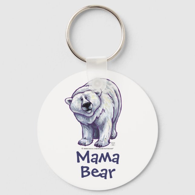 Cute Polar Bear for Mum Key Ring (Front)