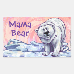 Cute Polar Bear for Mum Rectangular Sticker
