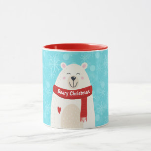 Cute Polar Bear Holiday Art Personal Mug Cup