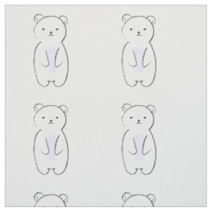 Cute Polar Bear Illustration Fabric