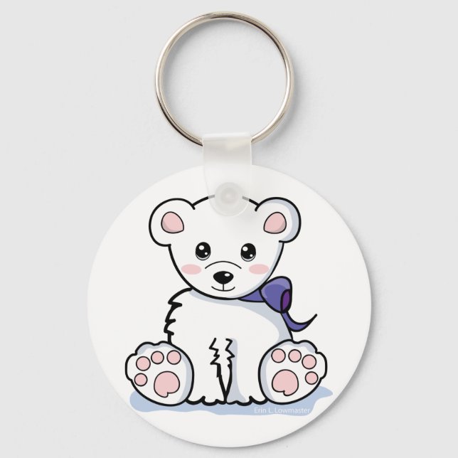 Cute Polar Bear Key Ring (Front)