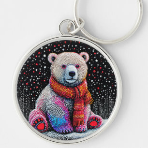 Cute polar bear key ring