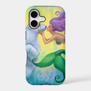 Cute Polar Bear Kiss Mermaid Fantasy iPhone 5 Case