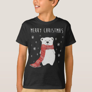 Cute Polar Bear Merry Christmas Xmas T-Shirt
