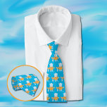 Cute Polar Bear Pattern Neck Tie<br><div class="desc">Adorable blue tie with a cartoon fishing polar bear pattern . 
© ArianeC Illustrations-All rights reserved</div>