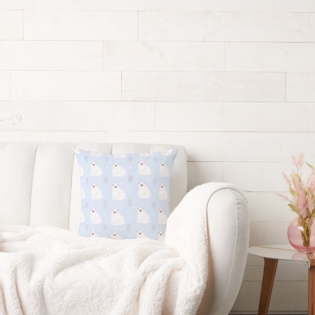 Cute Polar Bear Pattern Nursery Decor Cushion (Couch)