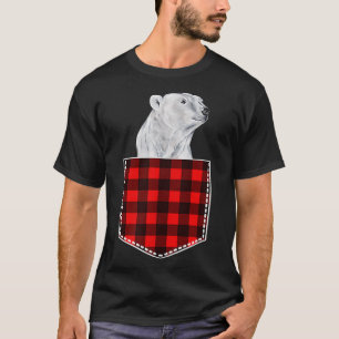 Cute Polar Bear Peeking Out Of Pocket  T-Shirt