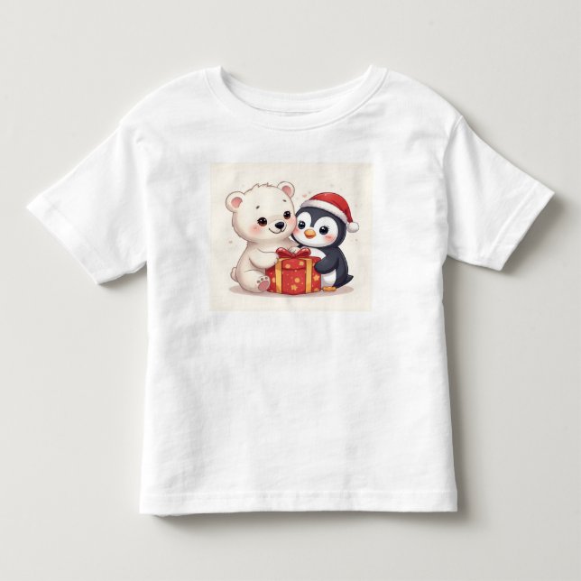 Cute Polar Bear Penguin Baby Jersey Tee (Front)