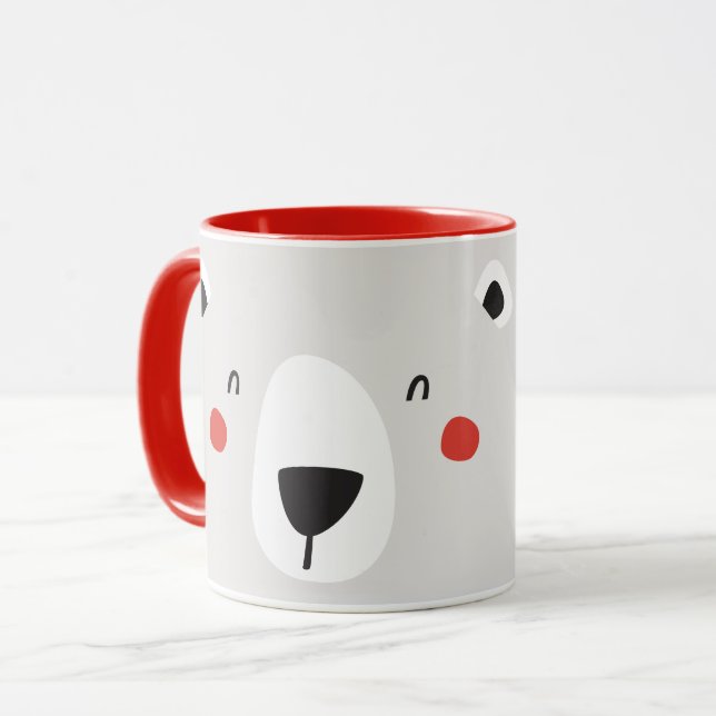 Cute polar bear personalised children's mug (Front Left)