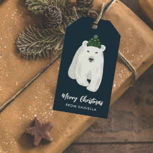 Cute Polar Bear Personalised Christmas   Gift Tags