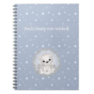 Cute Polar Bear Personalised Winter themed Noteboo Notebook