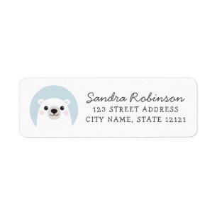 Cute polar bear return address