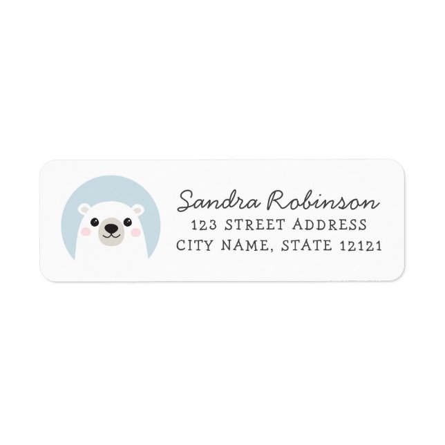 Cute polar bear return address (Front)