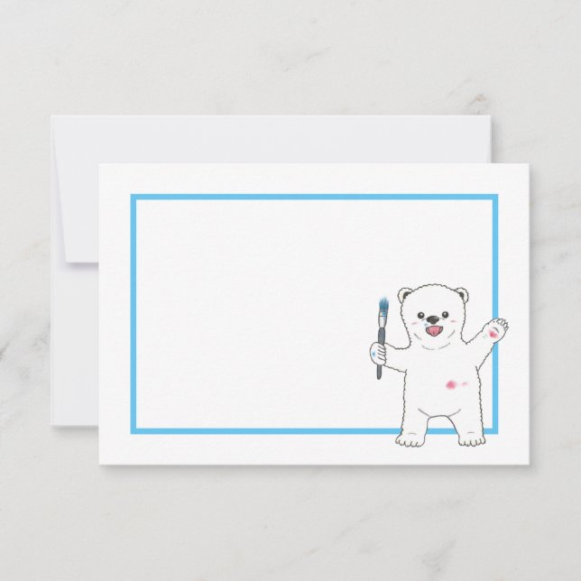 Cute Polar bear Simple Flat Drawing / Note Card (Front)