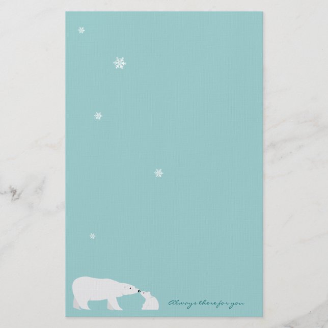Cute Polar Bear Stationery: Always there for you Stationery (Front)