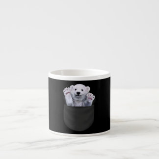 Cute Polar Bear Waving From Pocket Bear Lover Espresso Cup