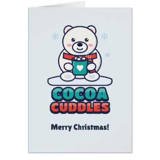Cute Polar Bear with Hot Cocoa Christmas