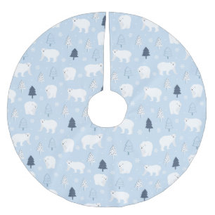 Cute Polar Bears Brushed Polyester Tree Skirt