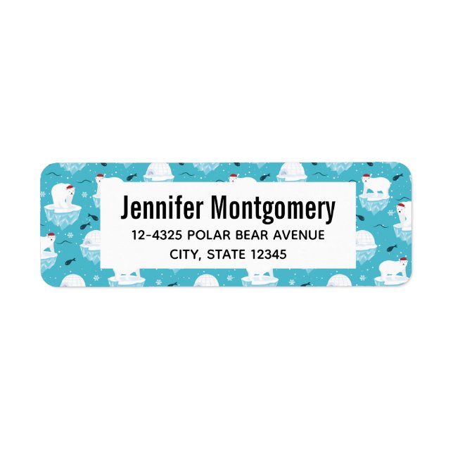 Cute Polar bears in Santa Hats Christmas Pattern (Front)