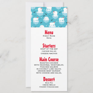 Cute Polar bears in Santa Hats Christmas Pattern Invitation