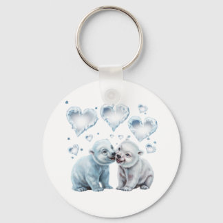 Cute Polar Bears Key Ring