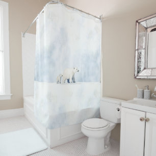 Cute polar bears  shower curtain