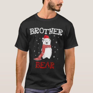 Cute Polar Brother Bear Scarf Merry Christmas Xmas T-Shirt