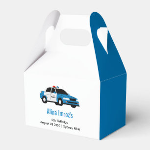 Cute Police Car Kids Any Age Birthday Favor Boxes