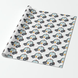 Cute Police Car Pattern Wrapping Paper