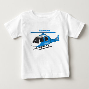 Cute police department helicopter chopper cartoon baby T-Shirt