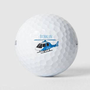 Cute police department helicopter chopper cartoon golf balls