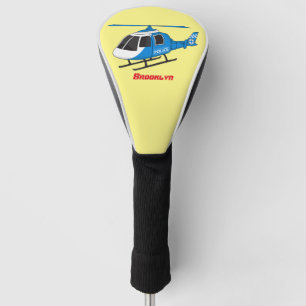 Cute police department helicopter chopper cartoon golf head cover