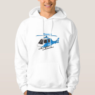 Cute police department helicopter chopper cartoon hoodie