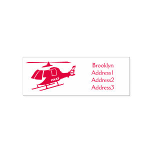 Cute police department helicopter chopper cartoon self-inking stamp